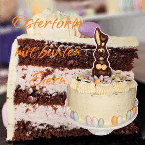 Ostertorte mit bunten Eiern